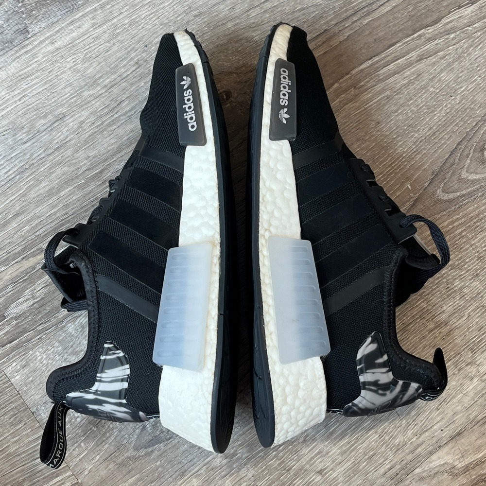 Adidas NMD_R1 Mens Black White Marble Heel Boost Sneakers IE9611 Size 9.5 - Picture 2 of 8